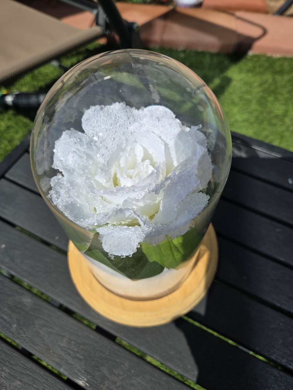 MYSTIC ROSE hand  made Crystalized Rose In glass dome Buy Now